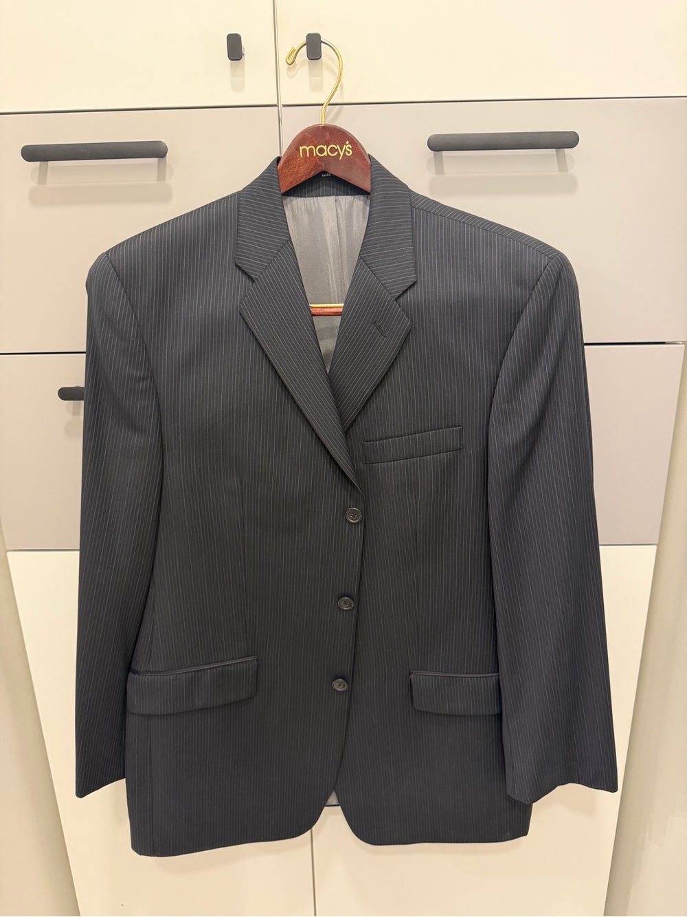 Calvin Klein Men's Charcoal Pinstripe Suit Jacket